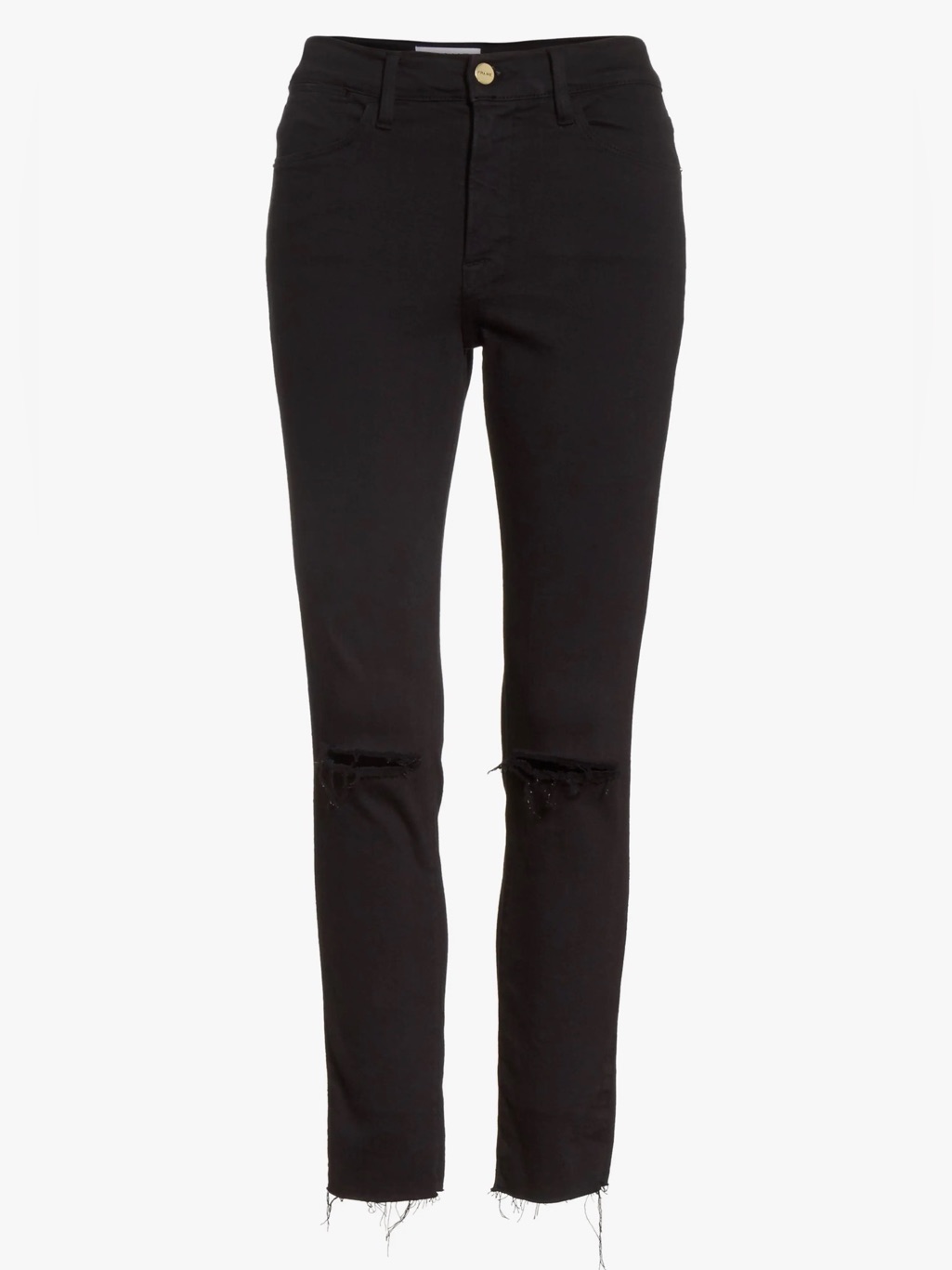 Frame Denim Le High Ripped Crop Skinny Jeans Distressed 27 Legging Small Black